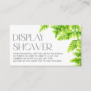 Carte D'accompagnement Chartreuse Green Fern Feuilles Affichage douche