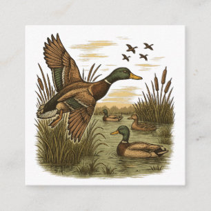 Carte D'accompagnement Chasse-Rétro-Volant-Caner-Mallard