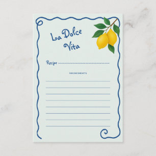 Carte D'accompagnement Châssis citron bleu Whimy La Dolce Vita Fête des m