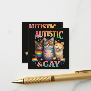 Carte D'accompagnement Chat drôle autiste et gay 
