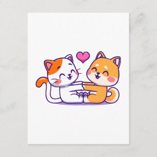 Carte D'accompagnement Chat et Shiba Inu