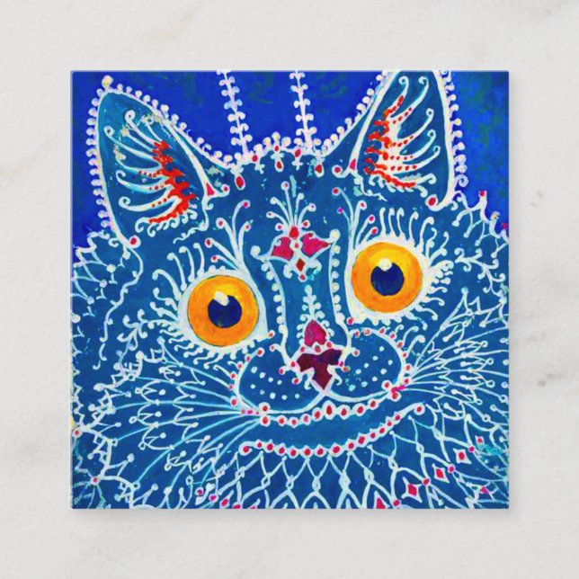 Carte D'accompagnement Chat gothique bleu (Devant)