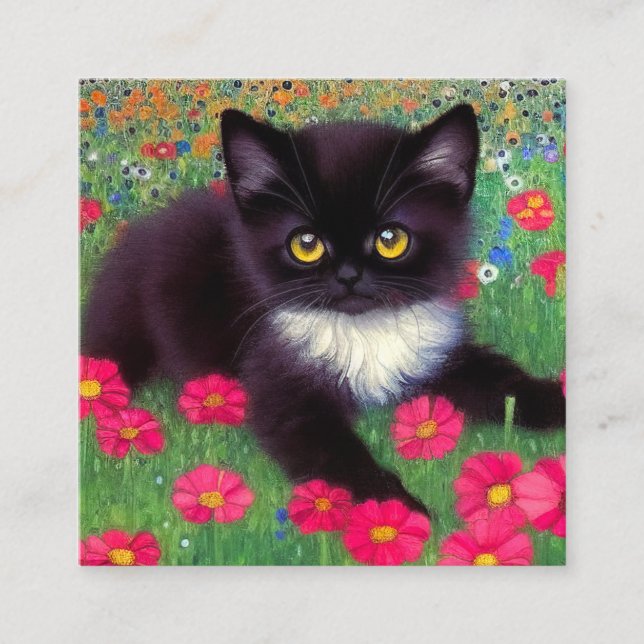 Carte D'accompagnement Chat smoking Gustav Klimt (Devant)