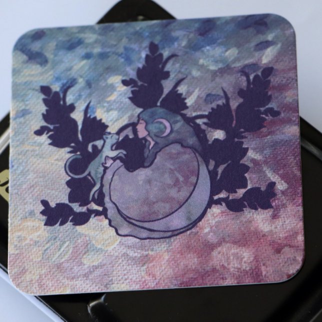 Carte D'accompagnement Chat Sorcière Lune Déesse Wiccan Chat Personne (Créateur téléchargé)