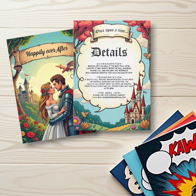 Carte D'accompagnement Château de forêt enchantée Fairytale Mariage (Créateur téléchargé)