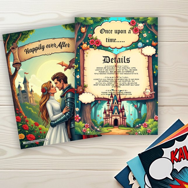 Carte D'accompagnement Château de la forêt de conte de fées Mariage (Créateur téléchargé)