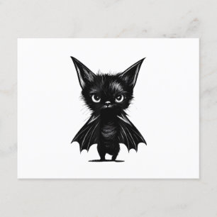 Carte D'accompagnement Chaton Noir Grumpy Halloween En Costume De Chat
