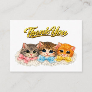 Carte D'accompagnement Chatons de style victorien Rubans et Dentelle Merc