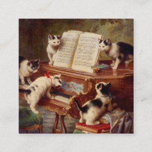 Carte D'accompagnement Chatons et piano