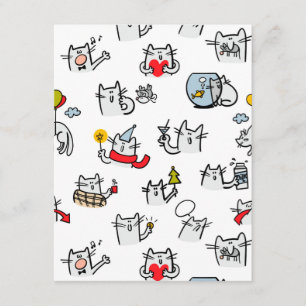 Carte D'accompagnement Chats amusants, lait et magie.