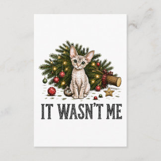 Carte D'accompagnement Chats drôles de Devon Rex Noël C'était pas moi