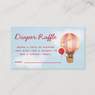 Carte D'accompagnement Chaud Air Balloon Girl Baby shower Déchets Raffle