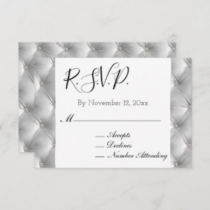 Carte D'accompagnement Chaud Chic Doux Gris Faux Velours Mariage RSVP