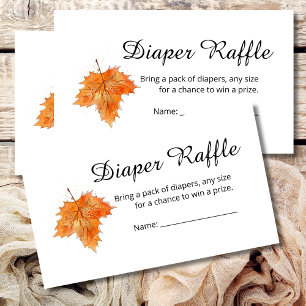 Carte D'accompagnement Chauffage Raffle Automne Orange Rustique Feuilles 