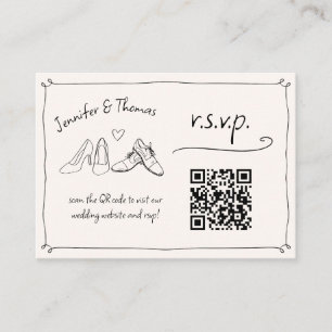 Carte D'accompagnement Chaussures de Mariage à main irrécupérable QR Code