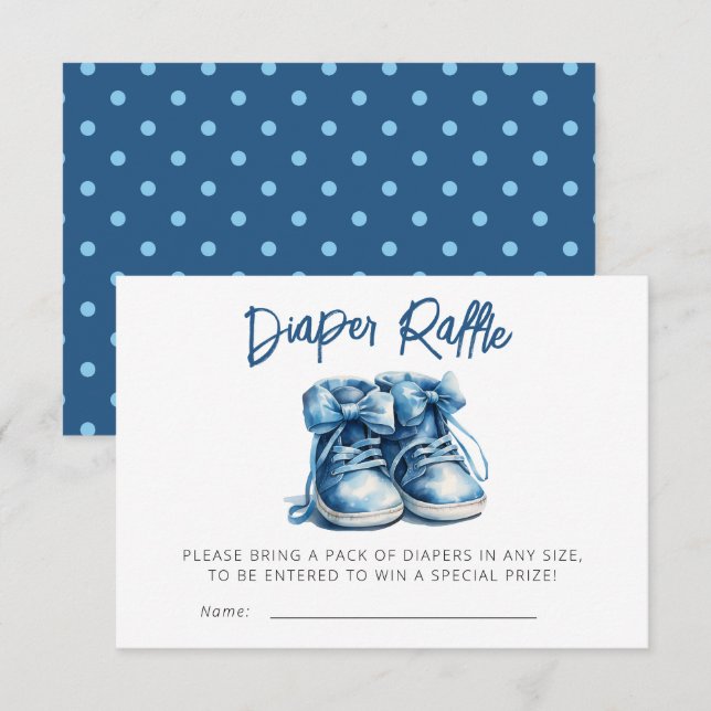 Carte D'accompagnement Chaussures pour bébés | Blue Boy Baby shower Diape (Devant / Derrière)