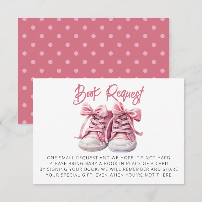 Carte D'accompagnement Chaussures pour bébés | Demande de Baby shower pou (Devant / Derrière)