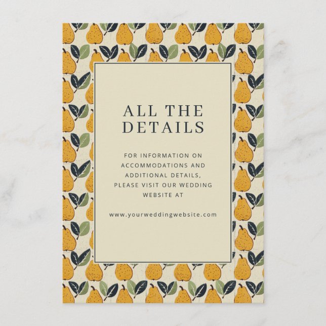 Carte D'accompagnement Cheerful Cream Pear Illustration Border (Devant)