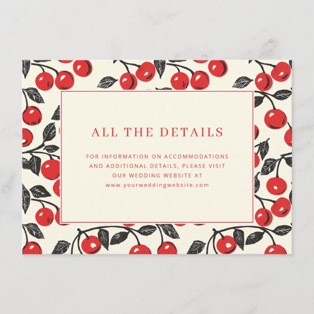 Carte D'accompagnement Cheerful Red Cherry Border (Devant)