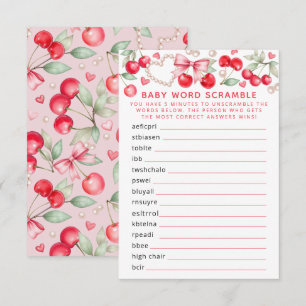 Carte D'accompagnement Cherry Baby shower Word Scramble Jeu
