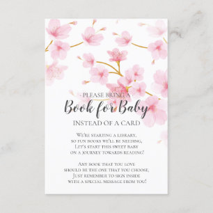 Carte D'accompagnement Cherry Blossom Baby shower floral livre pour bébé
