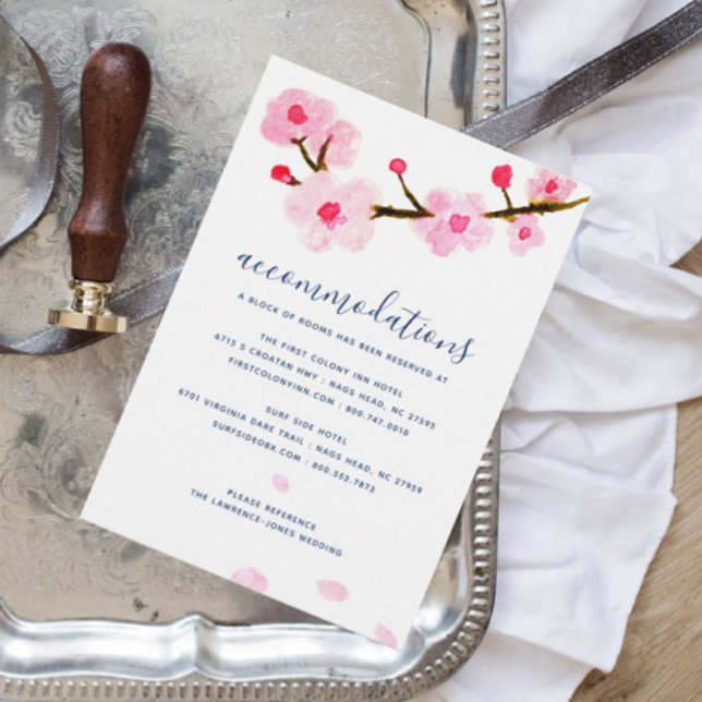 Carte D'accompagnement Cherry Blossom Mariage Hébergements (Créateur téléchargé)