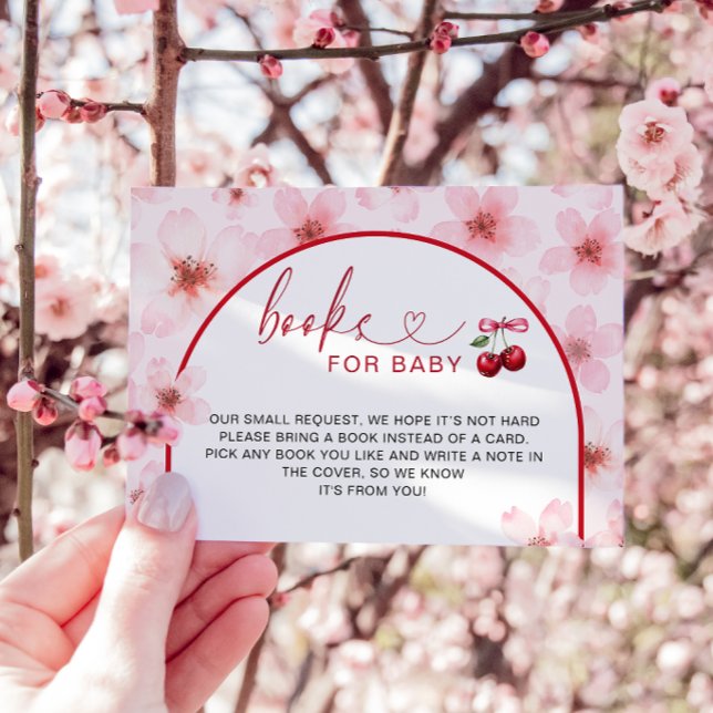 Carte D'accompagnement Cherry Blossoms Baby shower Livres Pour Bébé (Créateur téléchargé)
