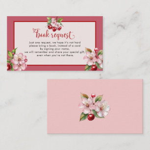 Carte D'accompagnement Cherry Blossoms Rose Girl Baby shower Demande de r