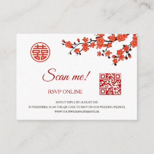 Carte D'accompagnement Cherry Blossoms RSVP en ligne Code QR