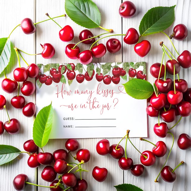 Carte D'accompagnement Cherry Combien de baisers jeu nuptiale (Créateur téléchargé)