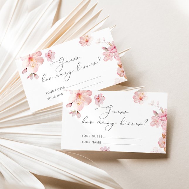 Carte D'accompagnement Cherry florssom devinez combien de baisers jeu nup (Créateur téléchargé)