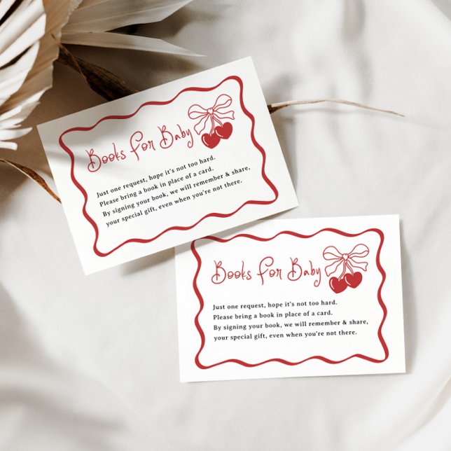 Carte D'accompagnement Cherry On Top Coquette Baby showers Livres pour bé (Créateur téléchargé)