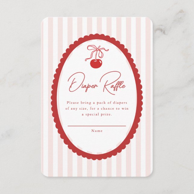 Carte D'accompagnement Cherry on Top Coquette Bow Baby Shower  (Devant)