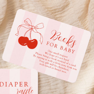 Carte D'accompagnement Cherry on Top Girl Baby shower Livres pour bébé