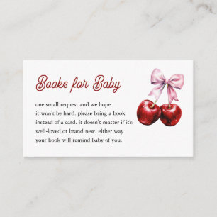 Carte D'accompagnement Cherry On Top Pink Bow Baby showers Livres pour bé
