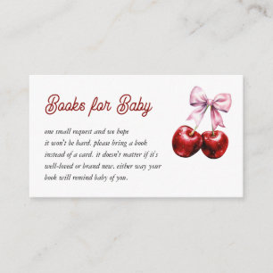 Carte D'accompagnement Cherry On Top Pink Bow Baby showers Livres pour bé