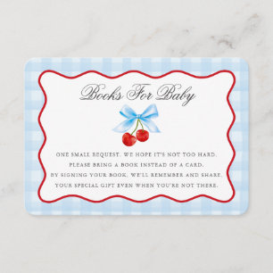 Carte D'accompagnement Cherry Sweet Blue Coquette Books for Baby Card