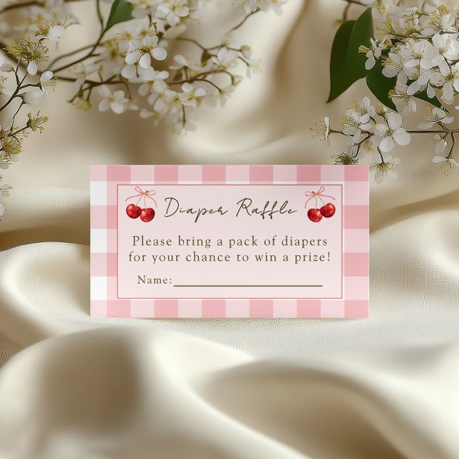 Carte D'accompagnement Cherry Sweet - Diaper Raffle Card (Créateur téléchargé)