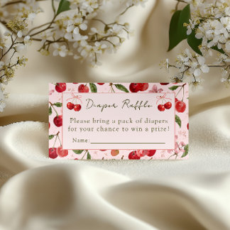 Carte D'accompagnement Cherry Sweet - Diaper Raffle Card