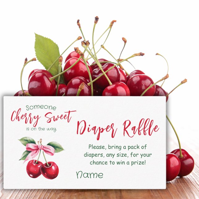 Carte D'accompagnement Cherry Sweet Rose Bow fille Baby shower couche de  (Créateur téléchargé)