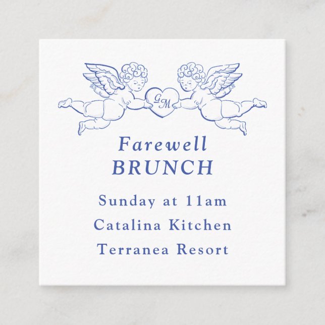 Carte D'accompagnement Cherub Cupid Couple Holding Heart Wedding Mini (Devant)