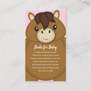 Carte D'accompagnement Cheval Baby shower rose
