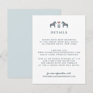 Carte D'accompagnement Cheval Dala scandinave DÉTAILS DES INVITÉS DE MAR