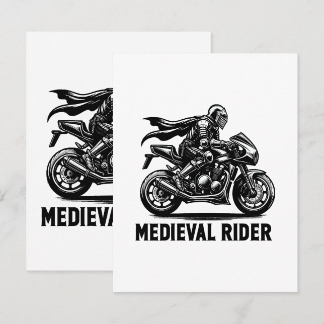 Carte D'accompagnement chevalier médiéval (Devant / Derrière)
