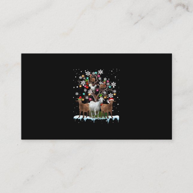 Carte D'accompagnement Chèvre de Noël sur arbre Père Noël Chèvre Lover (Devant)