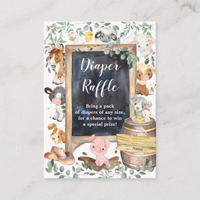 Carte D'accompagnement Chic Animaux De Ferme Barnyard Verdure Déchets Raf (Devant)