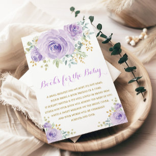 Carte D'accompagnement Chic Aquarelle Purple Floral Girl Baby shower