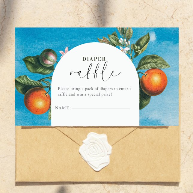 Carte D'accompagnement Chic Baby in Bloom Baby Shower |Arch Diaper Raffle (Créateur téléchargé)