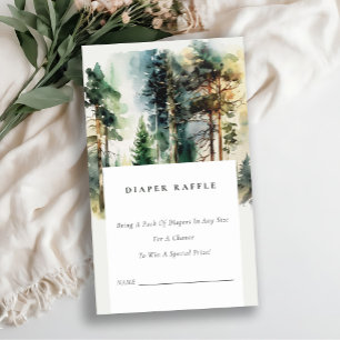 Carte D'accompagnement Chic Baby shower de rousseur de la forêt de bois