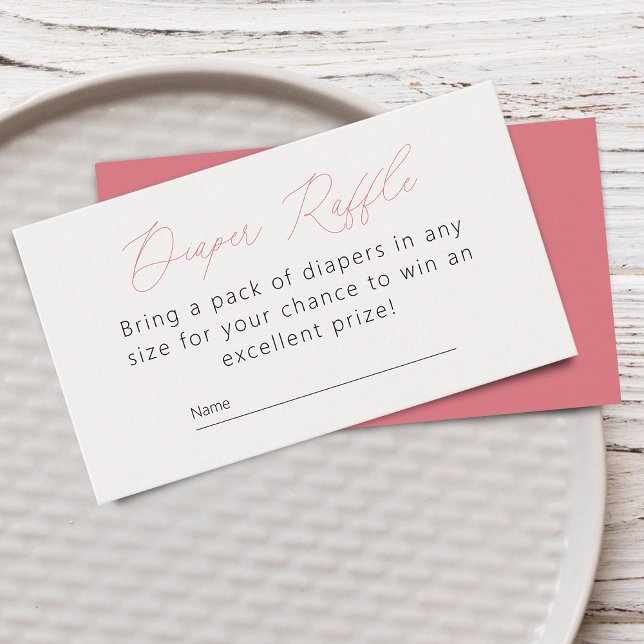 Carte D'accompagnement Chic Baby shower Déchets Raffle (Chic Baby Shower Diaper Raffle Enclosure Card)